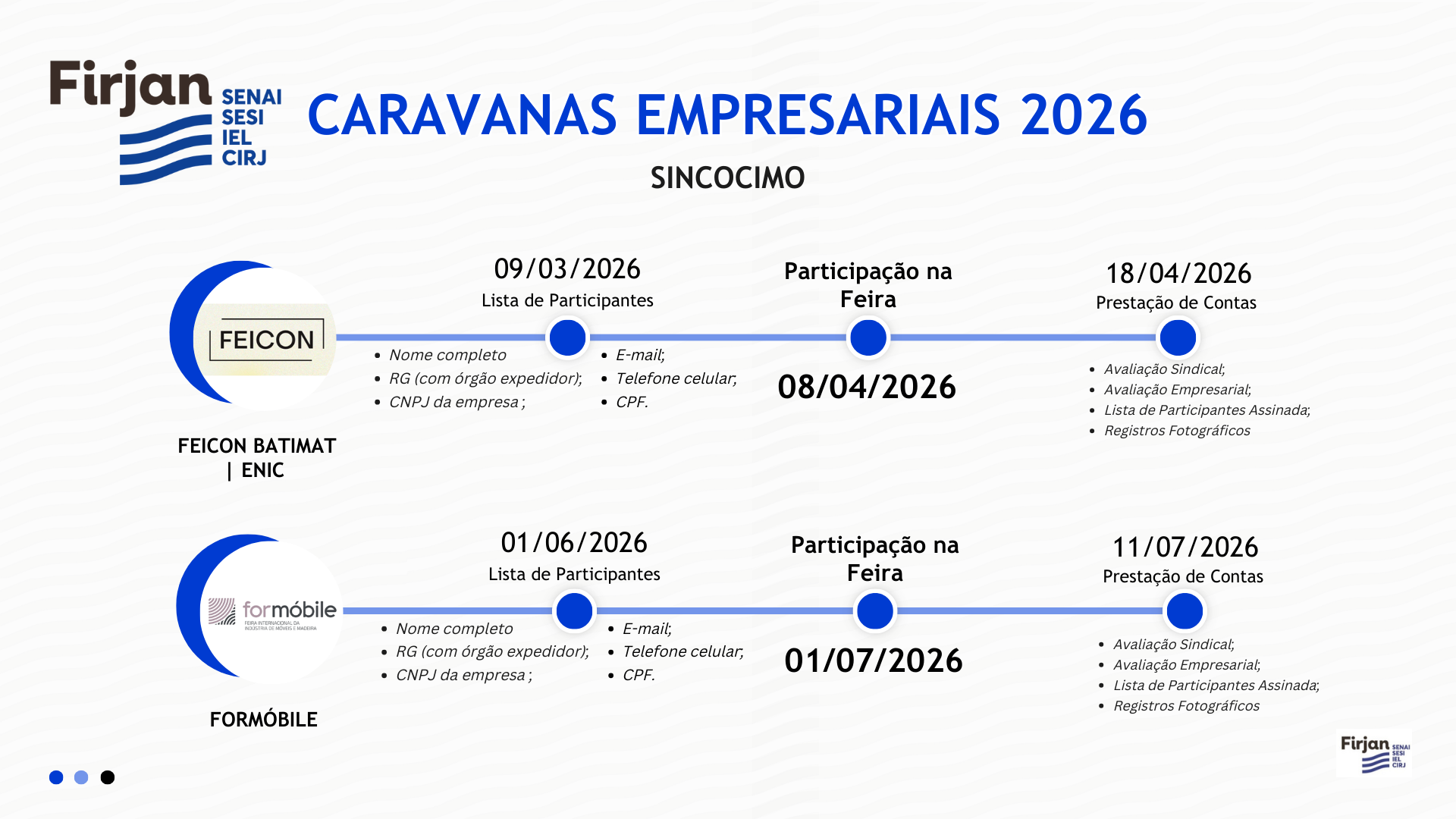 Caravanas empresariais 2026